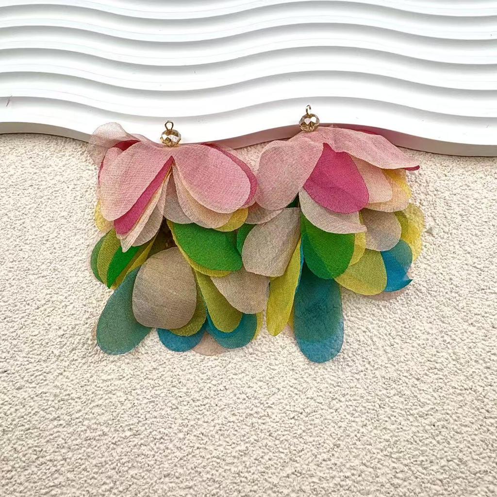 Корейские универсальные кисточки, ткань, сетка, цветы, заколки для волос и серьги с бусинами, материалы для DIY