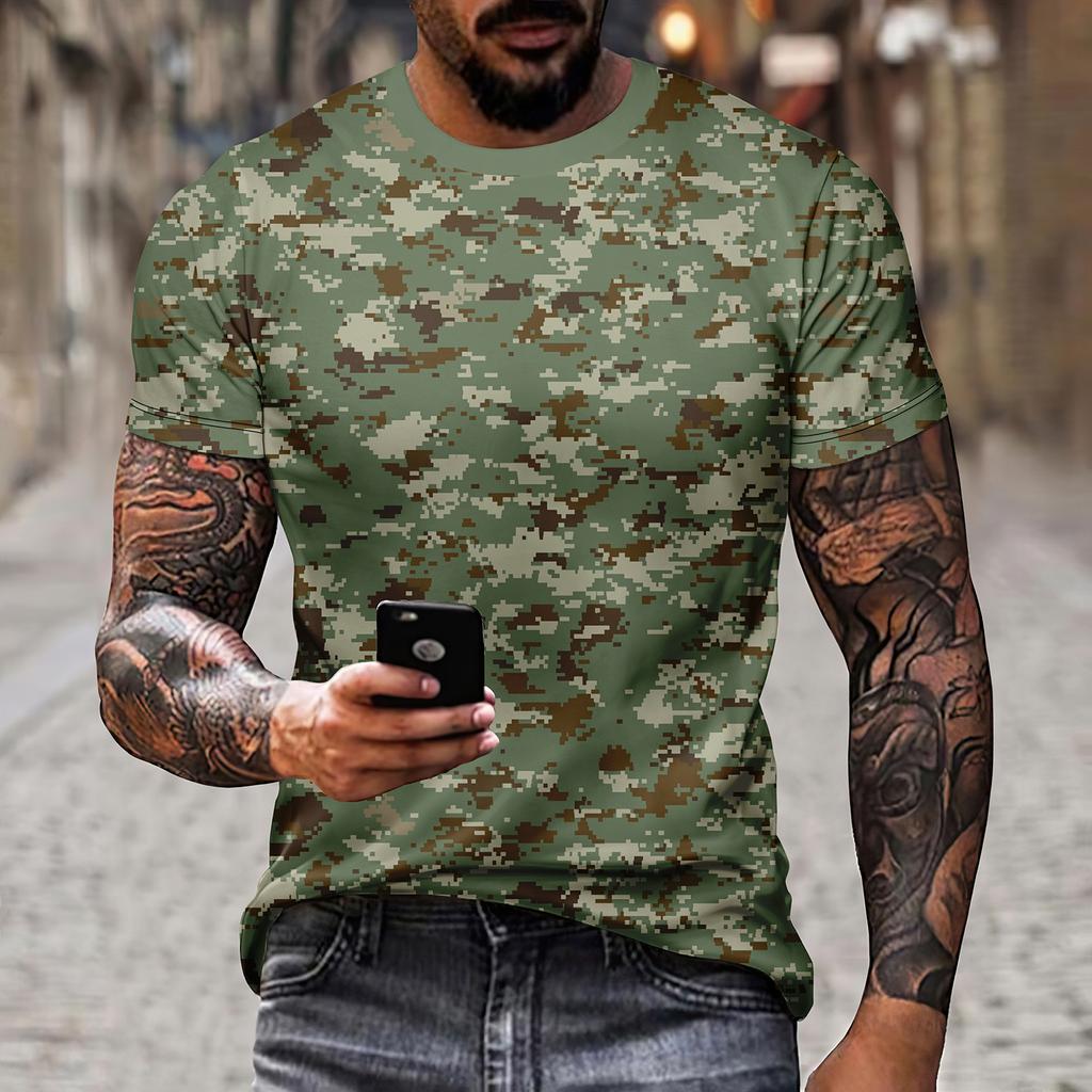 Мужская футболка с короткими рукавами и камуфляжным рисунком, боевая одежда для диких людей, на суше и в воздухе, полнофункциональная боевая одежда