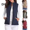 Женское пальто с воротником-стойкой, без рукавов, на молнии, однотонное, сохраняющее тепло, жилет, кардиган, пальто для повседневной работы и поездок на работу