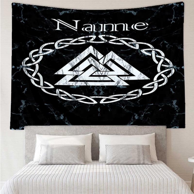 Custom Name Viking Print Tapestry, Backdrop, Easy Setup, Ideal for Bedroom, Office & Living Room, with Aesthetic Wall Hanging Decor.