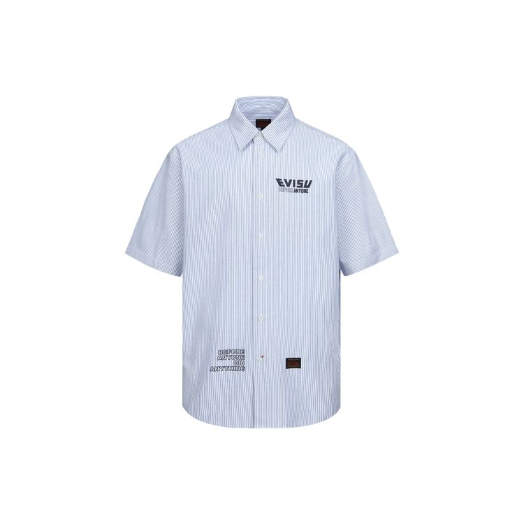 Evisu Полосатая футболка с коротким рукавом и принтом логотипа-буквы Мужские рубашки 2ESHTM3SS135LFCP