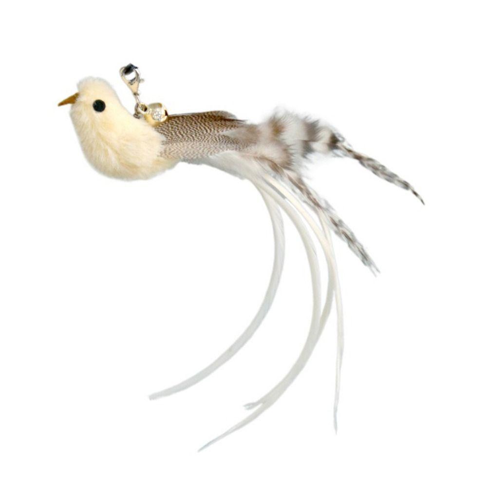 Funny Simulation Feather Bird Sucker Cat Stick Toy Playing Teaser Wand Replacement Head Interactive Cat Toy Cat Supplies