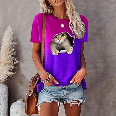 Летняя женская футболка с круглым вырезом и принтом в стиле тай-дай, винтажные 3D футболки с коротким рукавом