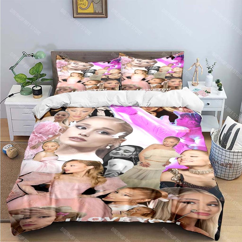 Fashion Pop Singer A-Ariana G-Grande Print Bedding Sets Bed Supplies Set Duvet Cover Bed Comforter Set Bedding Set Luxury Gift