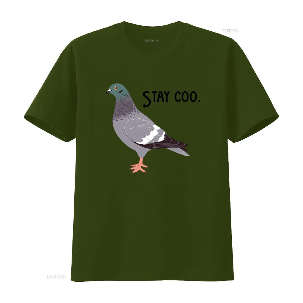 Stay Coo T Shirt Funny Pigeon Cute Bird Silly Meme Saying Cool Birding Motivate Sarcastic Slogan Comical Clothes vintage