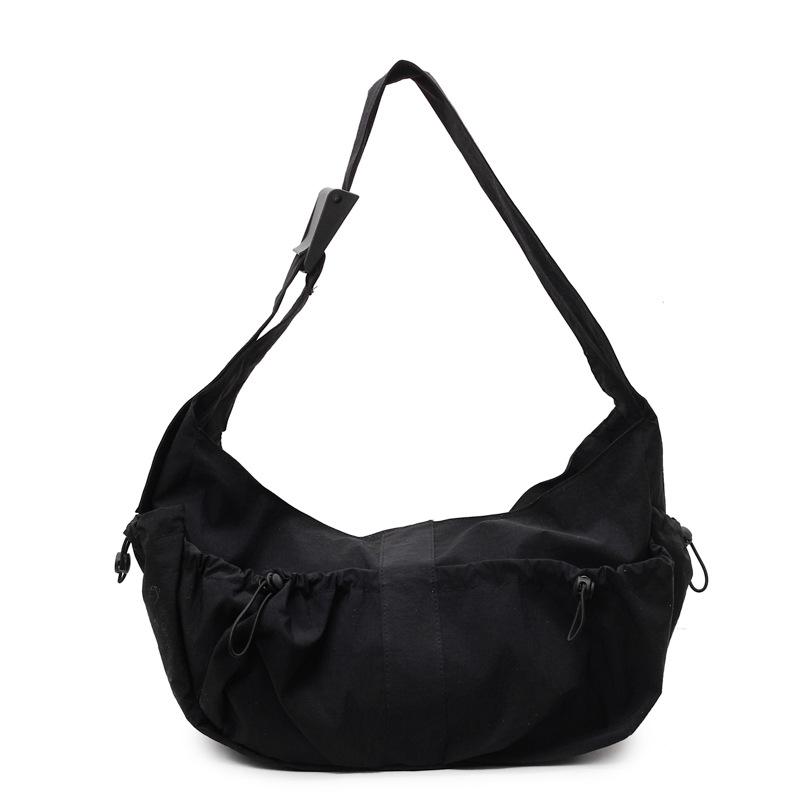 Складная плечевая сумка большой вместимости, легкая сумка-мессенджер на кулиске, простая повседневная сумка-пельмень, сумка для ежедневных прогулок для женщин