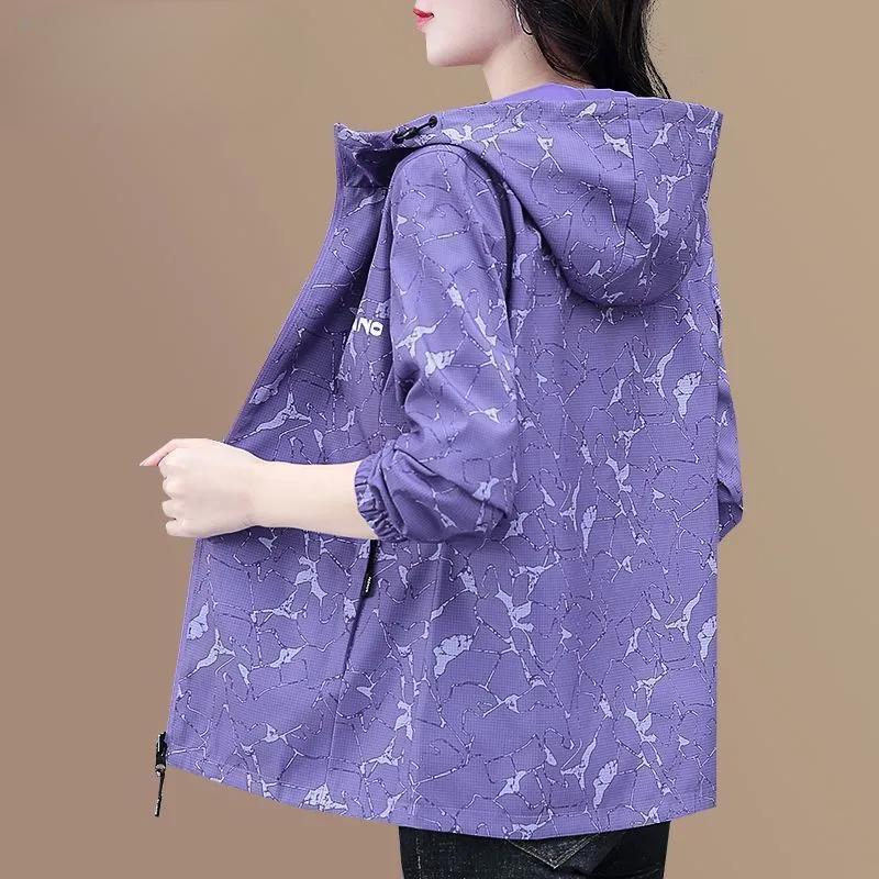 Модная повседневная куртка с принтом для женщин, весна-осень, кардиган на молнии для мам среднего возраста