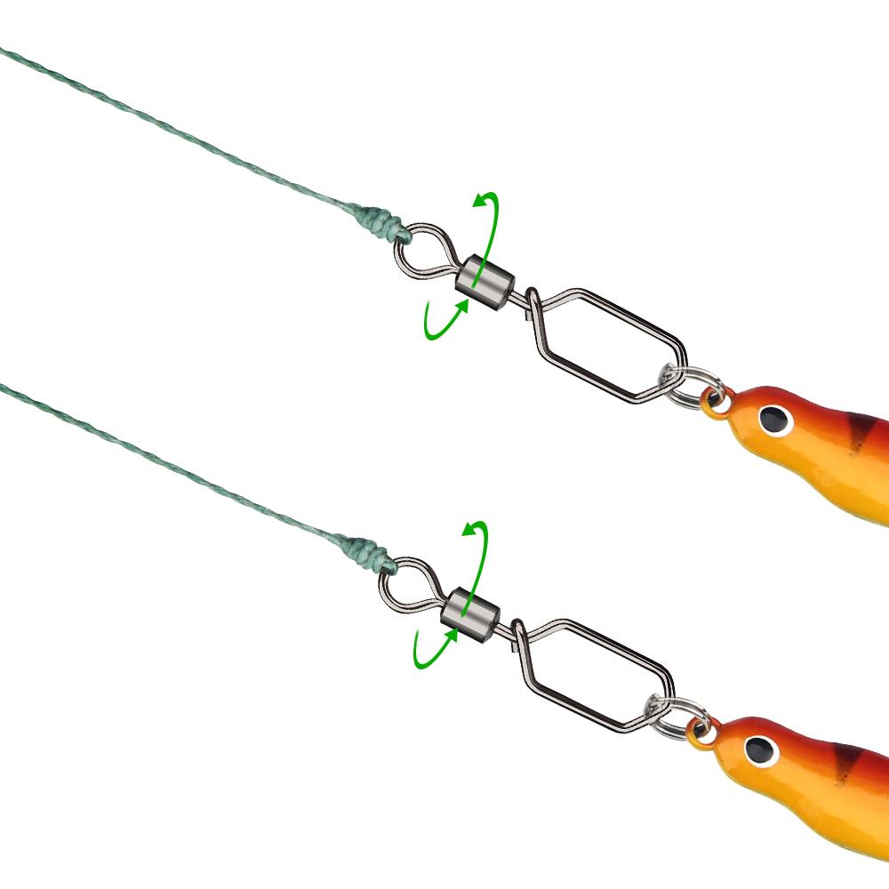 Swivel Corrosion Resistant Hook Snap Pin Fishing Line Connector Interlock Snap Fishing Swivels
