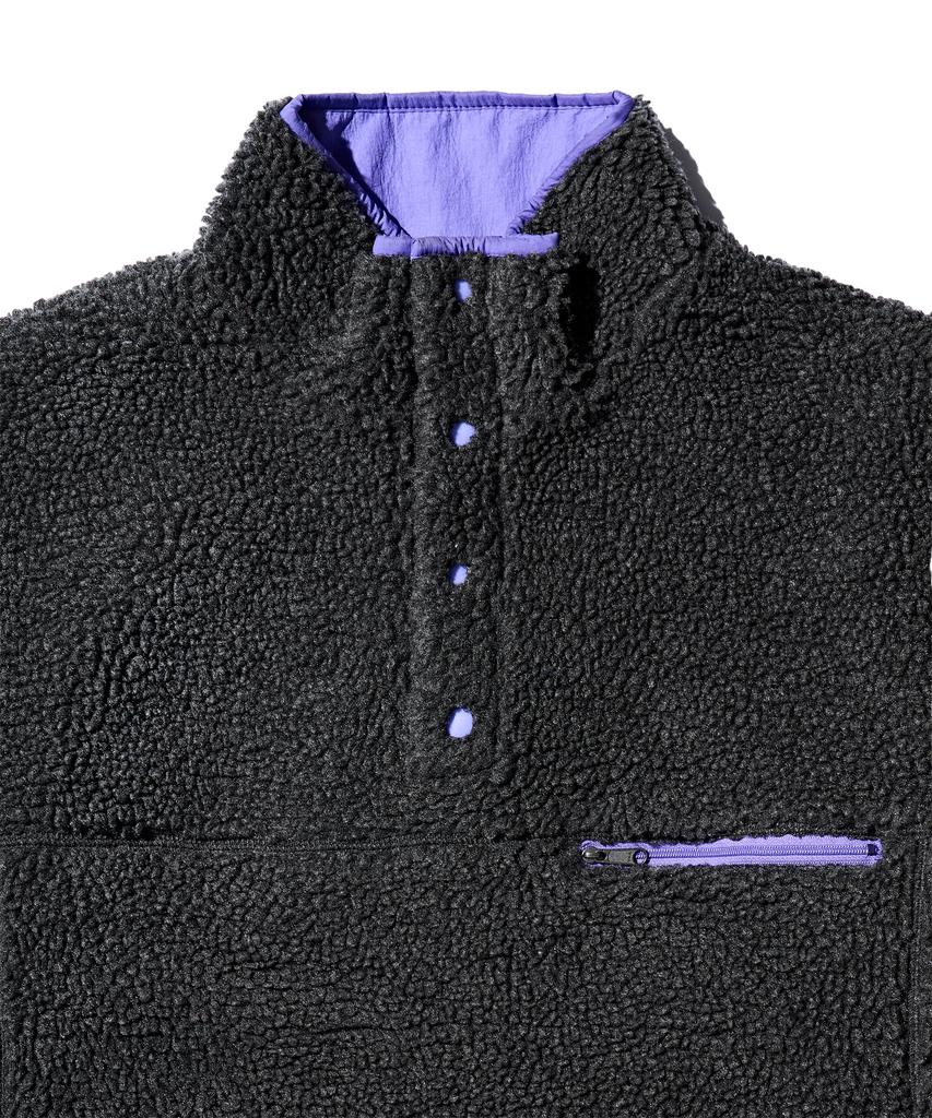 MADDEN Sherpa Reversible Pullover Jacket Charcoal