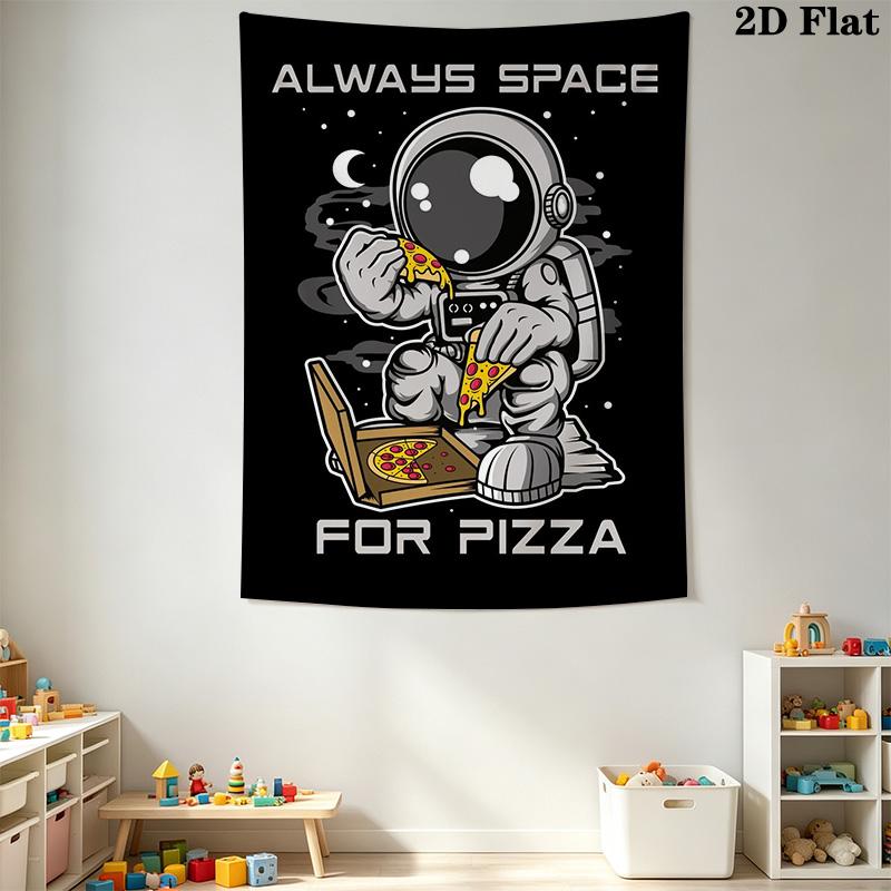 Astronaut and pizza Pattern Home Decor Tapestry, Wall Hanging, Decorative RV Wall Cloth.SGT0917570
