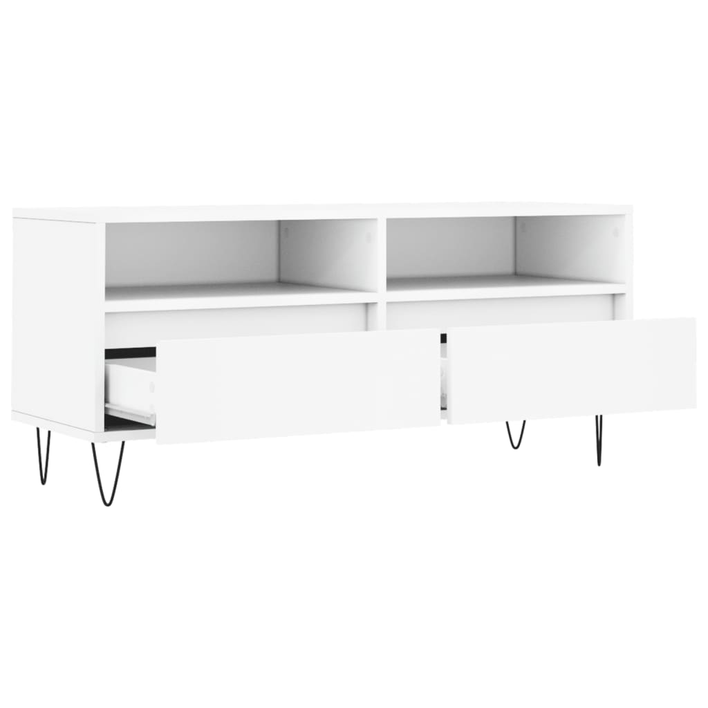 Vidaxl Szafka Pod Tv, Biała, 100X34,5X44,5 Cm, Materiał Drewnopochodny