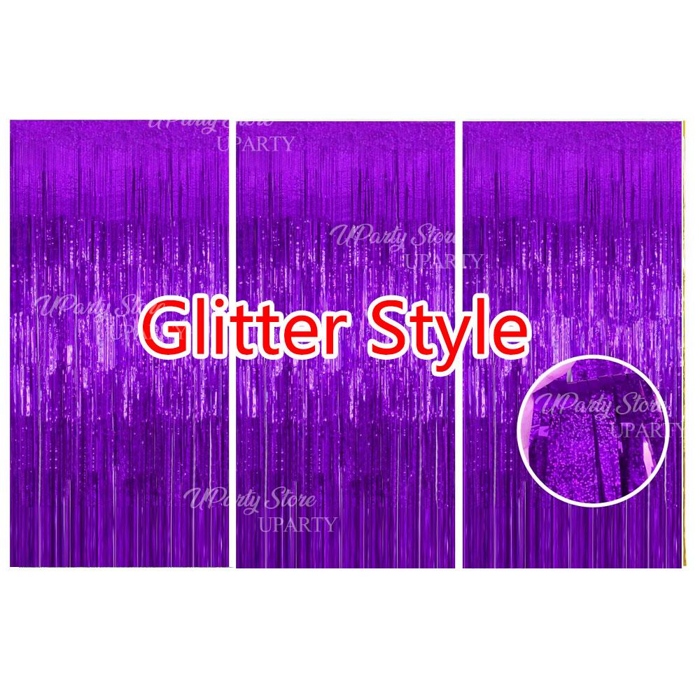 3Pcs Silver Foil Fringe Curtains 10 Colors Metallic Rose Gold Tinsel Streamer Curtains for Birthday Wedding Party Backdrop Decor
