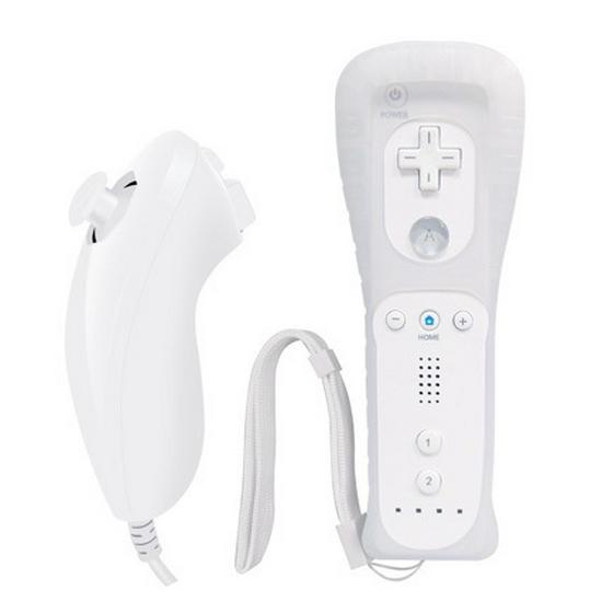Игровой контроллер Wii: Прямая ручка + Изогнутая левосторонняя ручка для куриной ножки с силиконовым покрытием