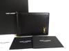 Authentic Saint Laurent Paris Black Leather Gold H/W Bifold Bill Wallet #a850  Refurbished
