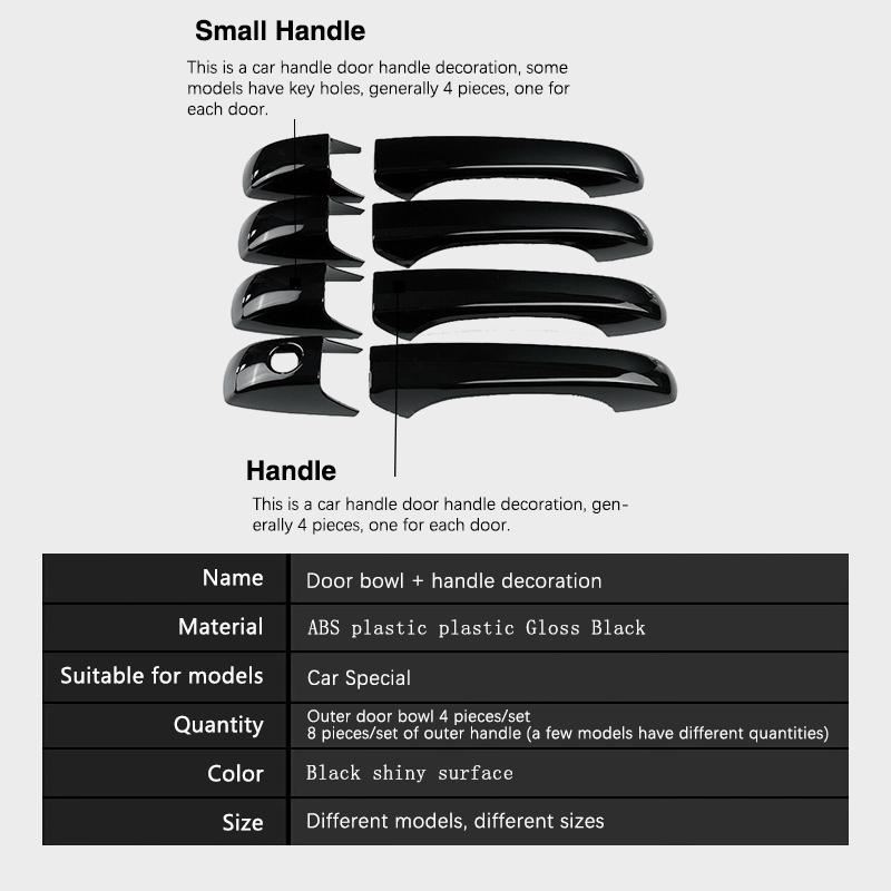 for Dodge Caliber 2007 2008 2009 2010 2011 2012 Gloss Black Smart Door Handle Cover Styling Stickers Car Protective Accessories