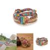 Three Layer Winding Leather Beaded Bracelet With Agate Stones For Women Gift