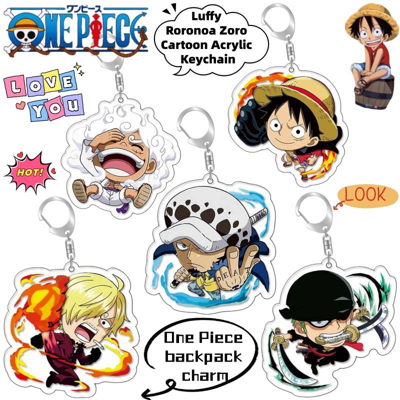 One Piece Луффи Ророноа Зоро Креативный Мультяшный Акриловый Брелок Аниме Периферия Декоративный Подвес на Рюкзак