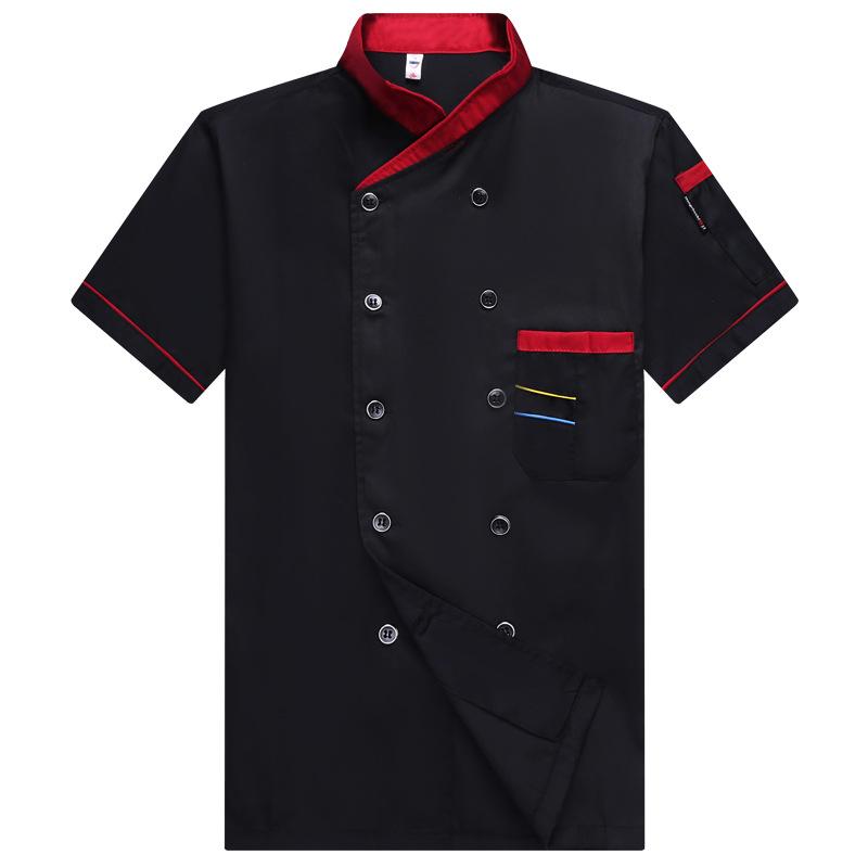 Куртка шеф-повара с коротким рукавом для мужчин и женщин, униформа для общественного питания, ресторана, кухонная рубашка для повара, одежда для пекаря, официанта
