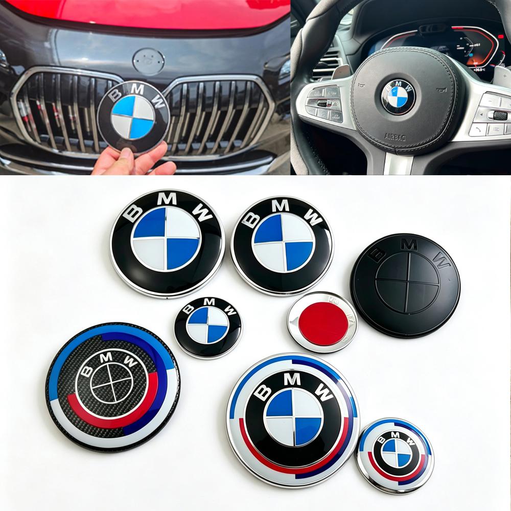 2026 Hot Car Logo Front Hood Rear Trunk Emblem 3pcs 74mm 82mm For BMW M Logo E46 E36 E34 F10 E90 F30 E60 F30 E53 E30 E92 E87 Accessories