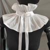 French Court Style, Ruffle Edge Decorative Lace-Up High Neck, Retro Ruff Scarf, Fake Collar Fashion