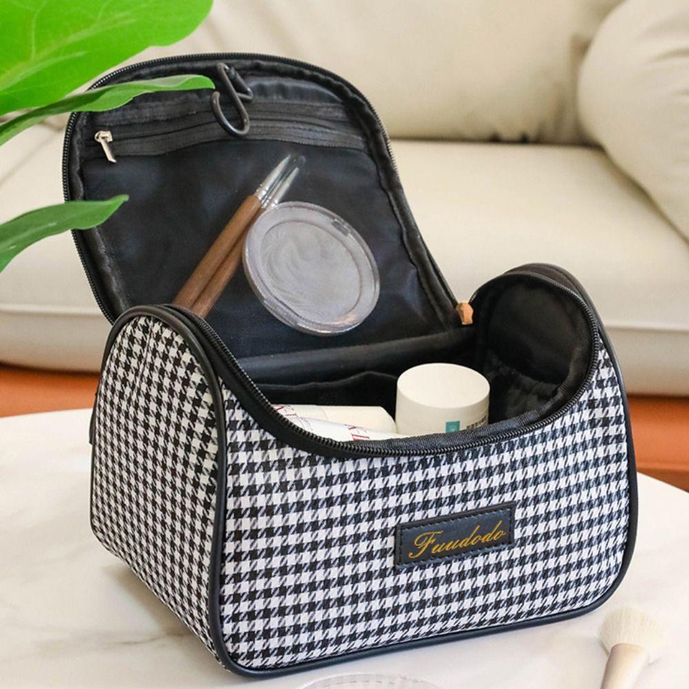 Qianniao Grid Travel Makeup Bag Large Capacity Large Capacity Makeup Bag  Female
