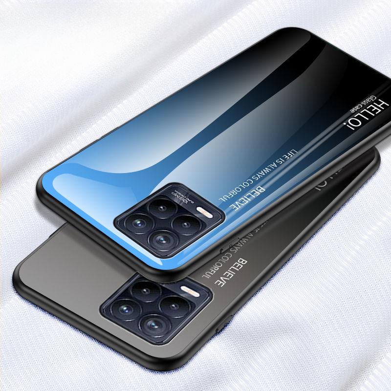 Gradual Change OPPORealme8 Mobile Phone Case Realme8pro Glass Anti-drop Protective Case