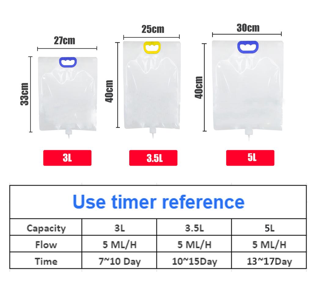 3л/3,5л/5л автоматический мешок для капельного полива, регулируемый расход, горшки для растений, капельница для орошения, садовый самополив, мешок для удобрений