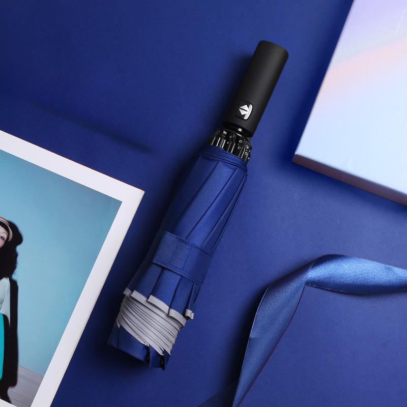 Солнцезащитный водонепроницаемый полностью автоматический зонт Ten Bone для автомобилей, трехкратный обратный зонт, складной для мужчин и женщин, деловой