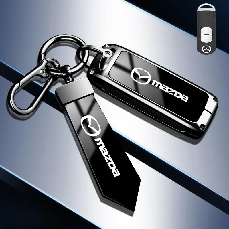 Zinc Alloy Mazda Key Cover With Keychain For Mazda 3 6 2 5 Axela Atenza CX3 CX4 CX5 CX8 CX30 CX50 Smart Remote Key Fob Protector GH3