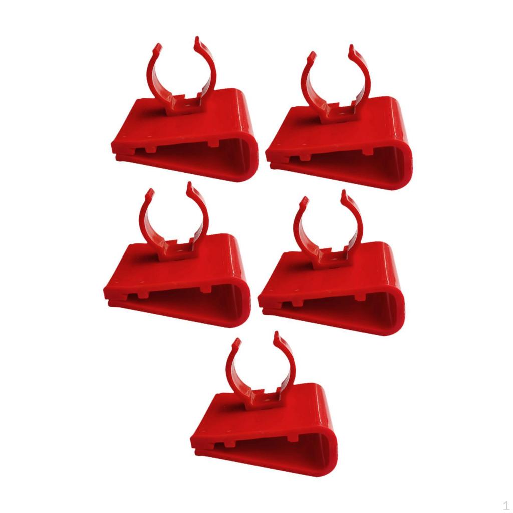 5 Pieces Fish Tank Tubing Holders,Fish Water Clamps,Hose Clamps,Red Aquarium Hose Clips,Soft
