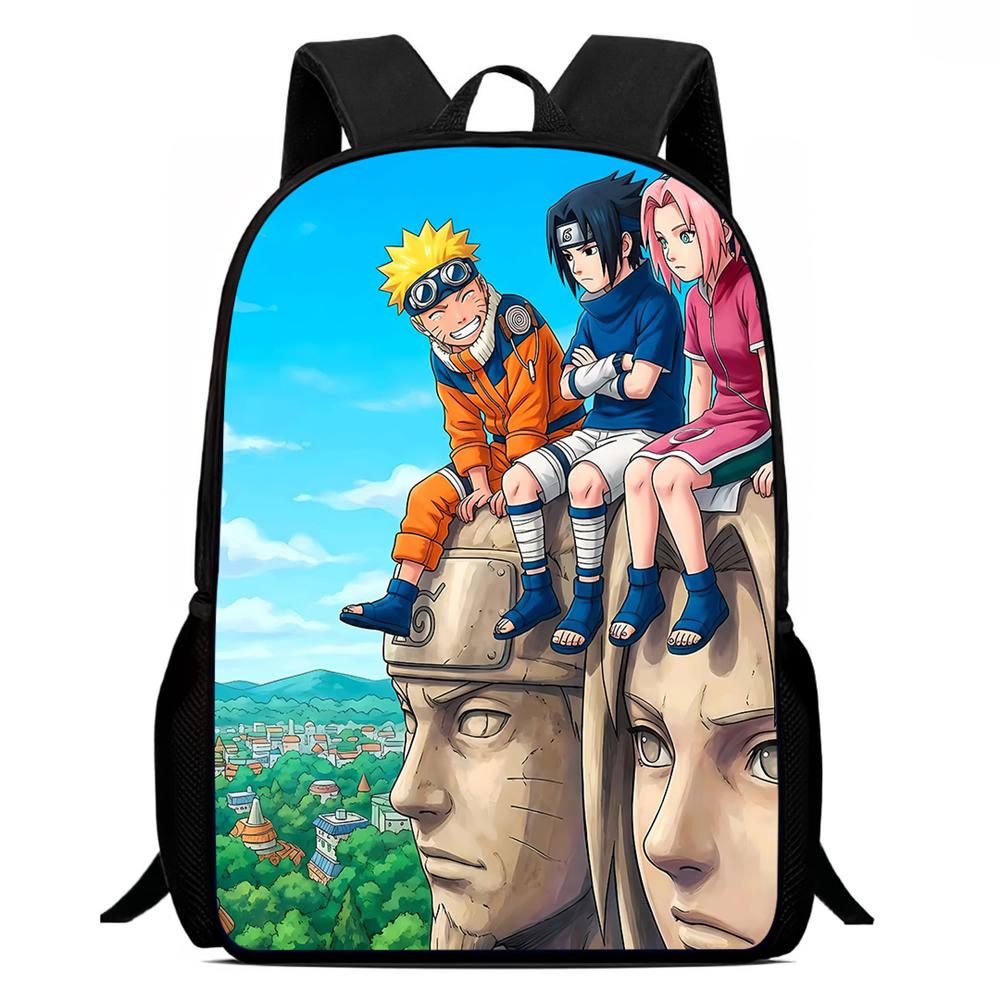 Мультяшный Рюкзак NARUTO 15 дюймов, Легкий, С Регулируемыми Плечевыми Ремнями, Детский Ежедневный Школьный Рюкзак Для Мальчиков и Девочек Возраста 5-10 лет.