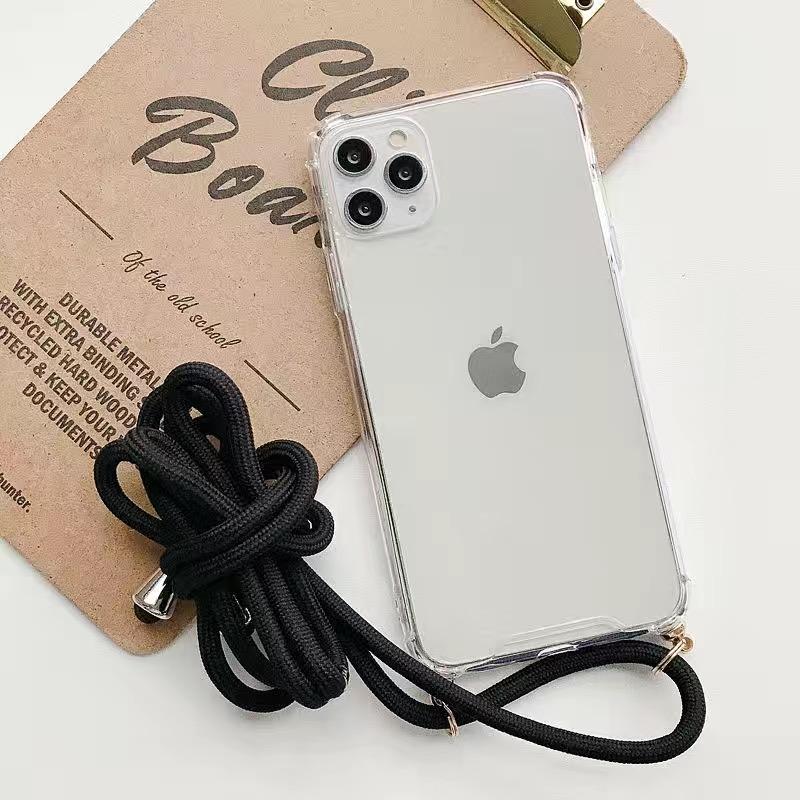 Ожерелье Ударопрочный Силиконовый Чехол для Телефона для Xiaomi 14T Pro 14 Pro Mi 14 Ultra Кроссбоди Ремешок Шнурок Прозрачная Крышка