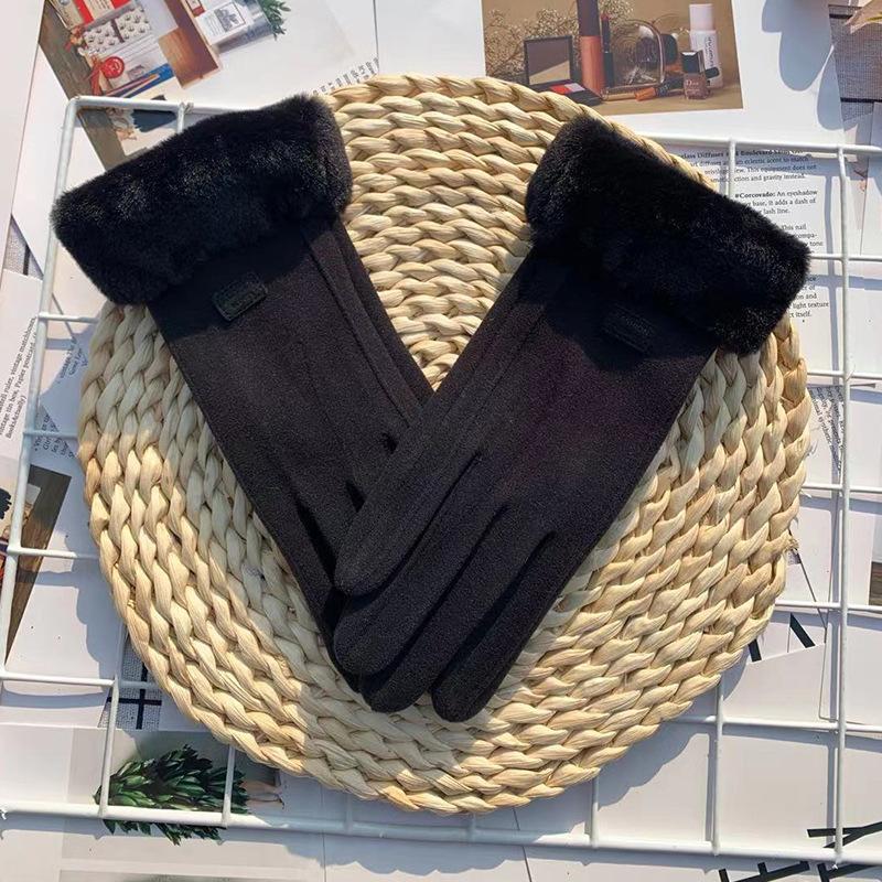 Женские немецкие бархатные термоперчатки, осенние перчатки для путешествий на открытом воздухе в холодную погоду, симпатичные женские перчатки