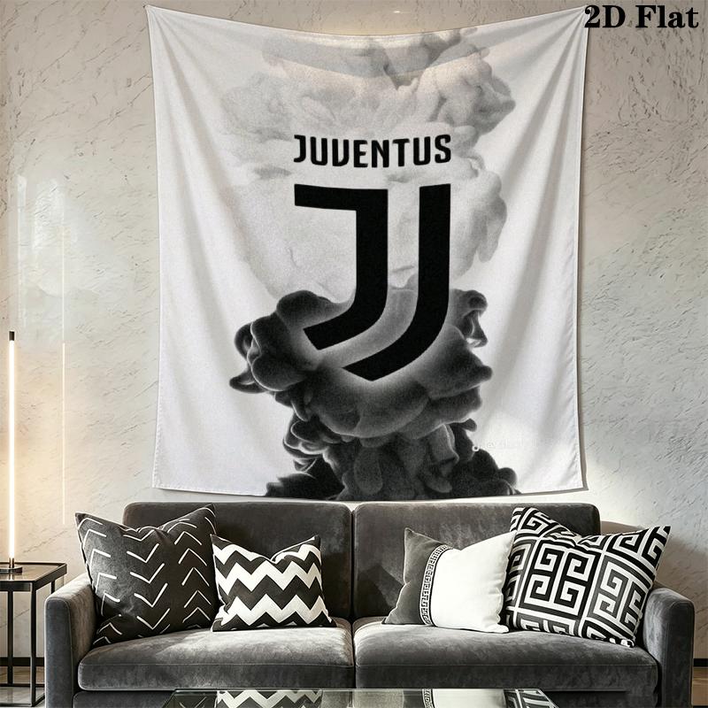 Juventus FC Wall Tapestry Aesthetic Wall Hanging Printed Fabric Blanket Decorative Tapestries for Bedroom Living Room Home Decor