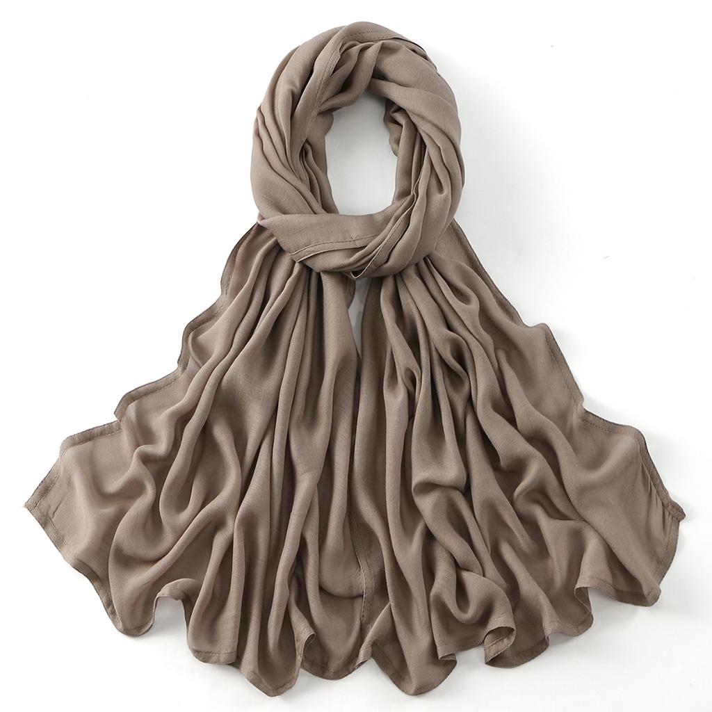 Muslim Modal Hijab Cotton Rayon Scarf for Women Double Stitching Wide Edge Rayon Shawl Islamic Thin Soft Viscose Turban Headband