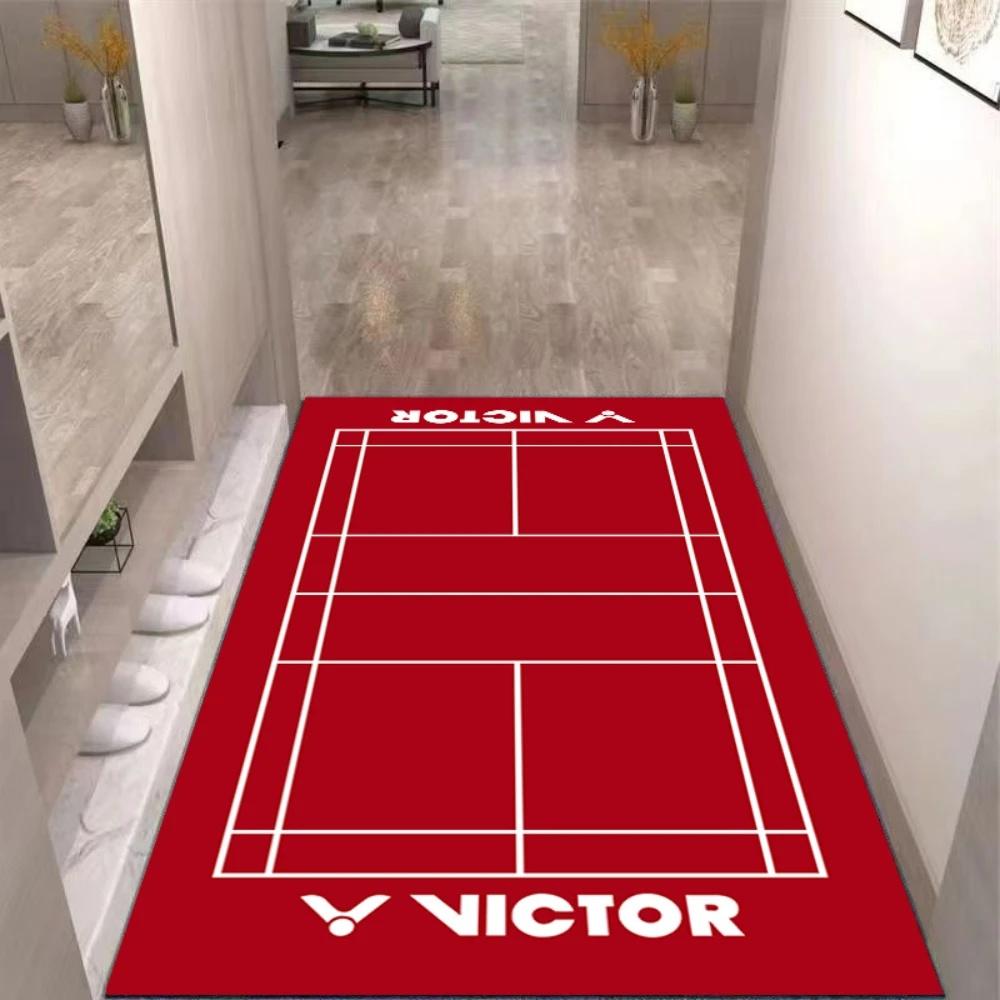 Красочный ковер с тематикой бадминтона, нескользящий коврик для пола для гостиной, спальни, декор для любителей спорта, веселый, повседневный, домашний акцент