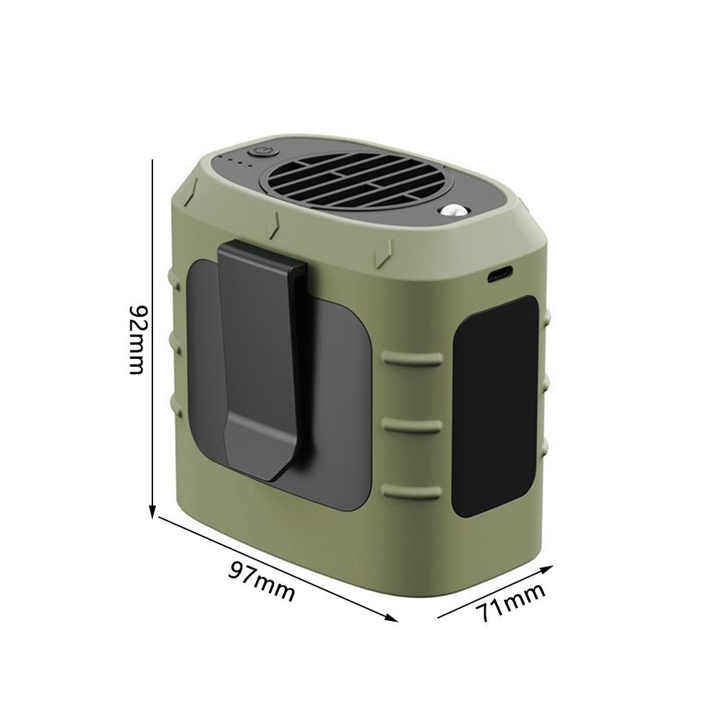 8000Mah Portable Waist Clip Fan For Outdoor Workers And Outdoor Sports(Green)