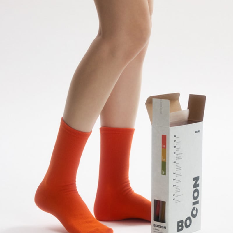 BOCION Carrot Solid Color Long Socks