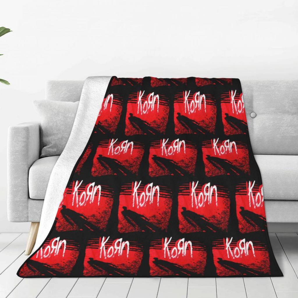 Korn Metal Rock Music Blanket Soft Warm Flannel Throw Blanket Cover for Bed Living room Picnic Travel Home Sofa