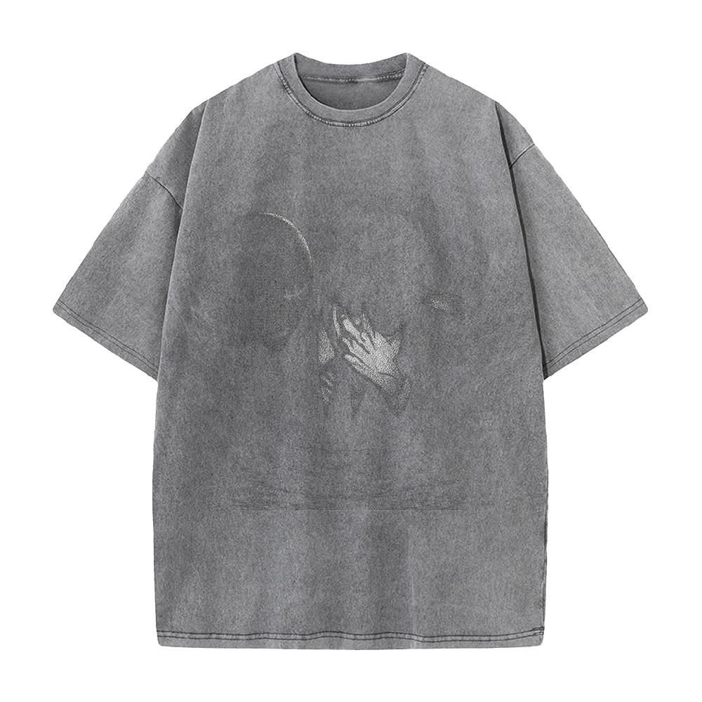 Jujutsu Kaisen Higuruma Hiromi Printed Tee Men Women Retro Washed T-shirts Cotton T Shirt Short Sleeve Clothing Harajuku Tshirt