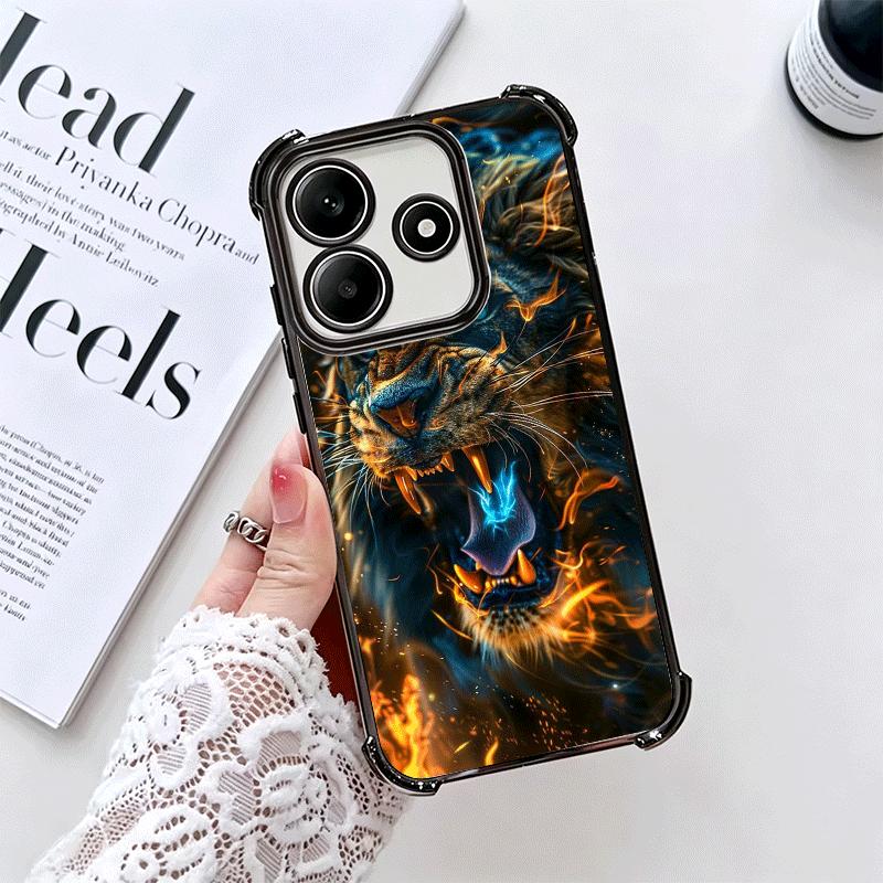 Lion Male Man King Plating Phone Case For Xiaomi Redmi Note 14 15 Pro Plus 13 12 11 11S 11T 10 9S 9 5G Anti-Fall Airabag Cover