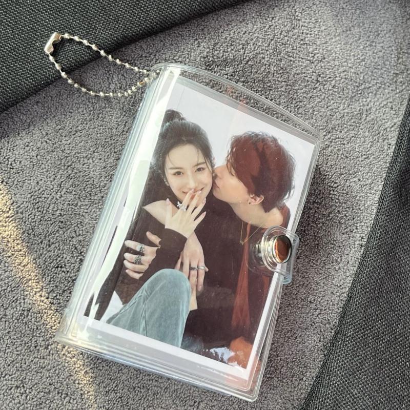 Мини Альбом на 28 Фотографий Блестящий Прозрачный 3-дюймовый Звездочет Маленький Хранилище Фотокарточек Портативная Сумка для Карт