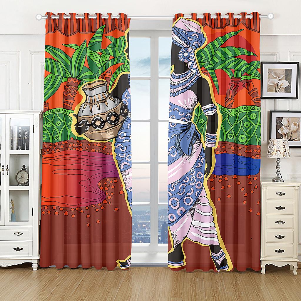 Роскошные шторы для кухни в стиле Кении, африканские шторы для гостиной, спальни, занавески, домашний декор, 2 шт., бесплатная доставка
