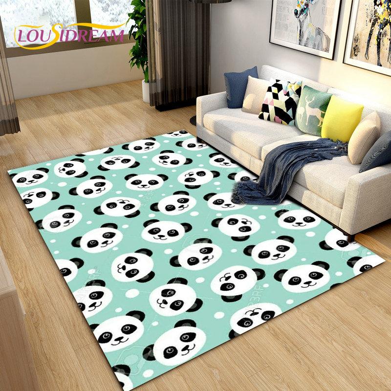 3D Cartoon Cute Panda Area Rug,Carpet Rug for Living Room Children's Room Decoration,Kid Play Crawl Soft Non-slip Floor Mat Gift
