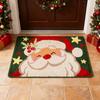Santa Claus Bath Rug Fuzzy Santa Absorbent Floor Mat Washable Non-Slip Christmas Bathtub Rug for Bathroom Shower Laundry Room Entrance Decor