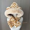 Cartoon Plush Cute Scarf Women'S Warm Tiger Pattern Cold Protection Ear Protection Hat Scarf Student Versatile Two-Piece Set