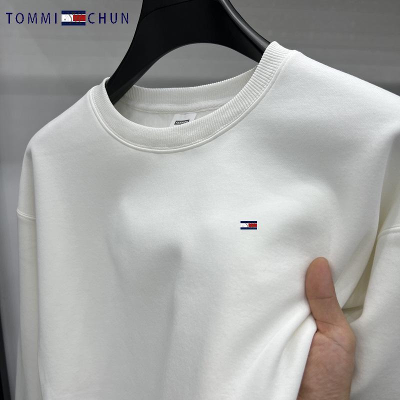 Tommy Men's Cozy Fleece-Lined Winter Hoodie: Warm Round Neck Pullover