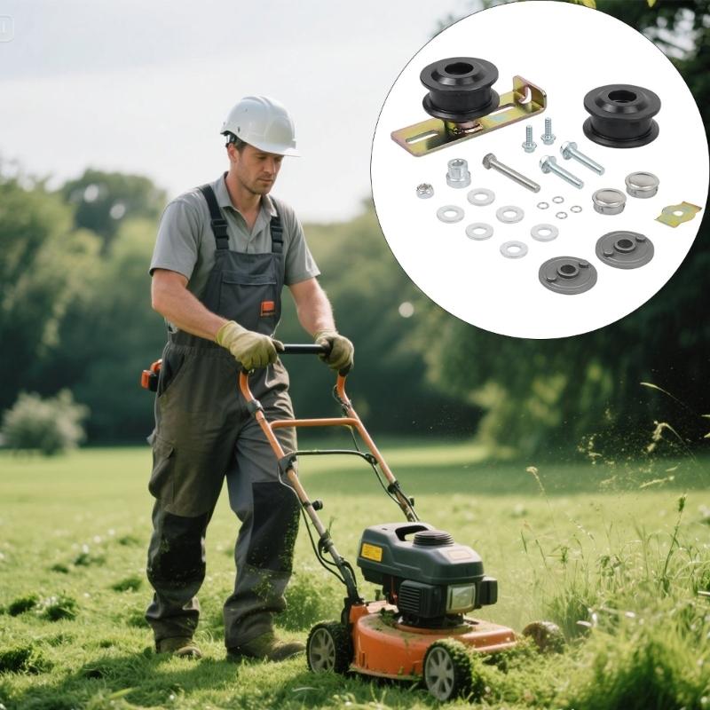 High Wear Resistance Lawn Mower Pulley Idler Belt Upgrade Set Constructed from Polyurethane for Extended Life 126-0316