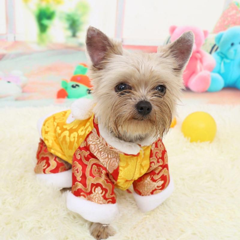 Новая одежда для собак Костюм Танга, утепленный, мягкий, для домашних животных, костюм Танга с четырьмя лапами, пушистый костюм Танга, новогодняя одежда для домашних животных