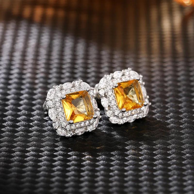 Women's Sparkling Water Drop Earrings Elliptical Geometric Zircon CZ Simple Luxury Engagement Fashion Jewelry Accessory
